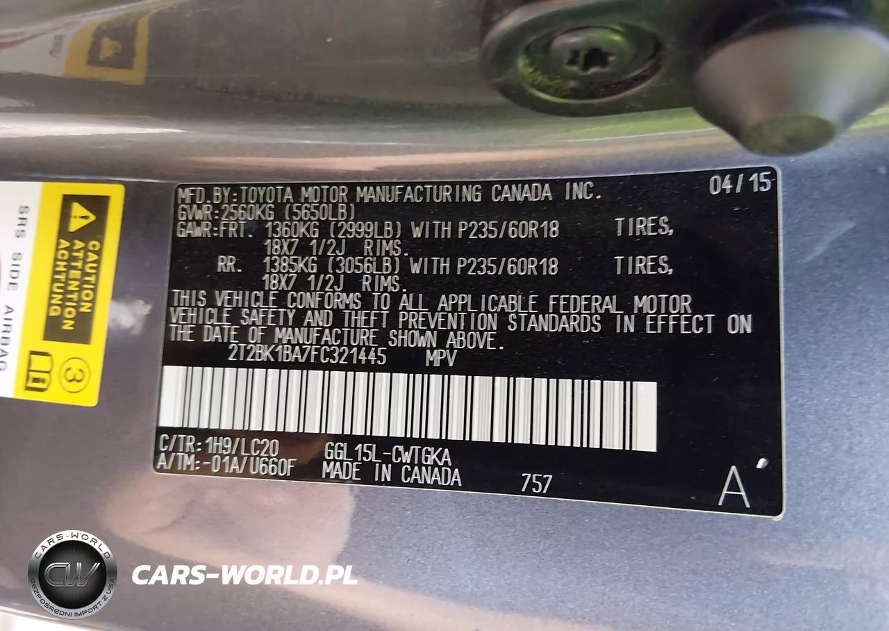 2015 Lexus Rx 350 VIN:2T2BK1BA7FC321445 - 9