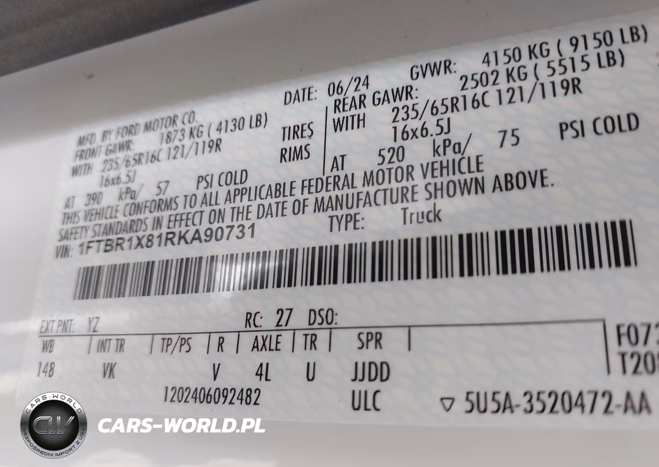 2024 Ford Transit-250 VIN:1FTBR1X81RKA90731 - 9