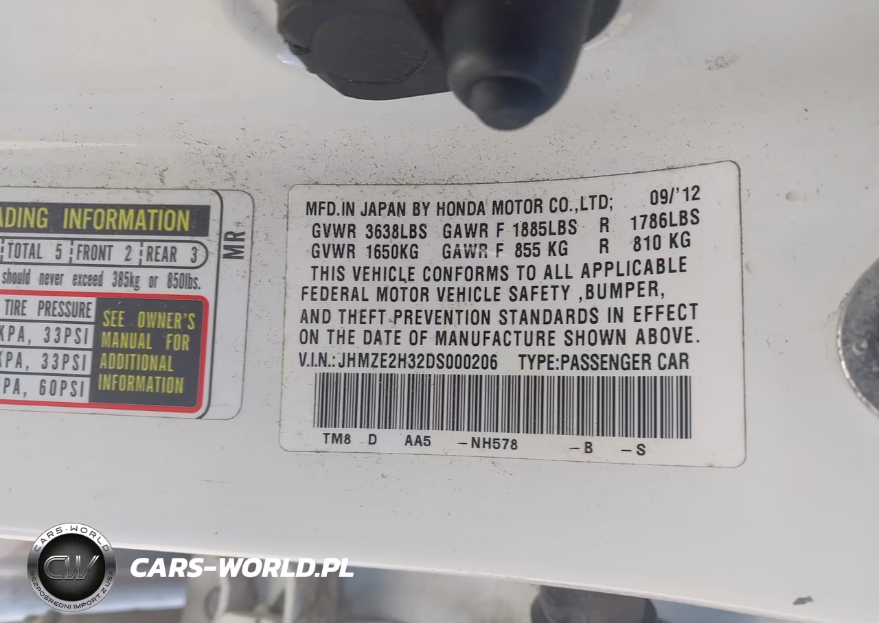 2013 Honda Insight VIN:JHMZE2H32DS000206 - 9