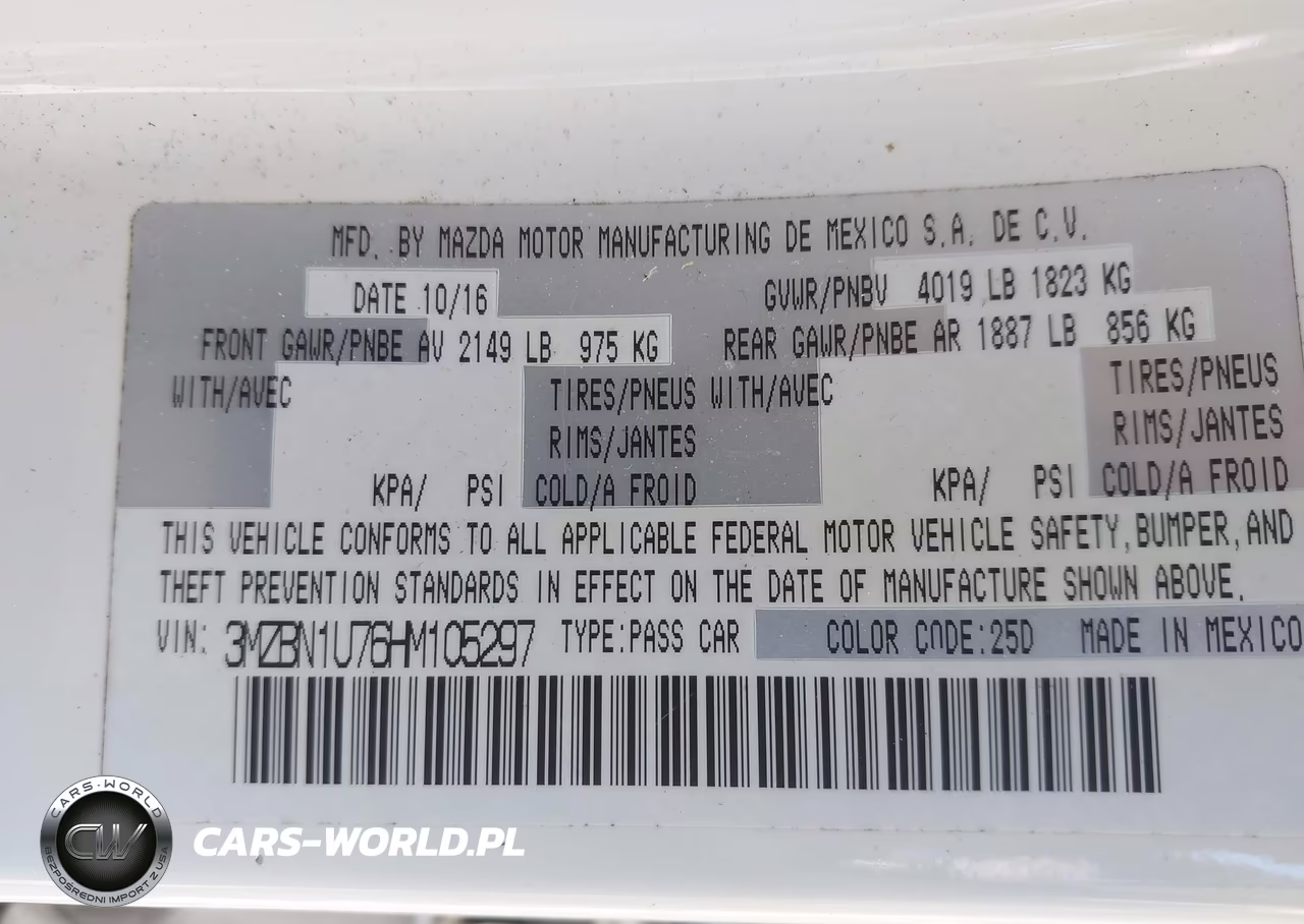 2017 Mazda Mazda3 Sport VIN:3MZBN1U76HM105297 - 9