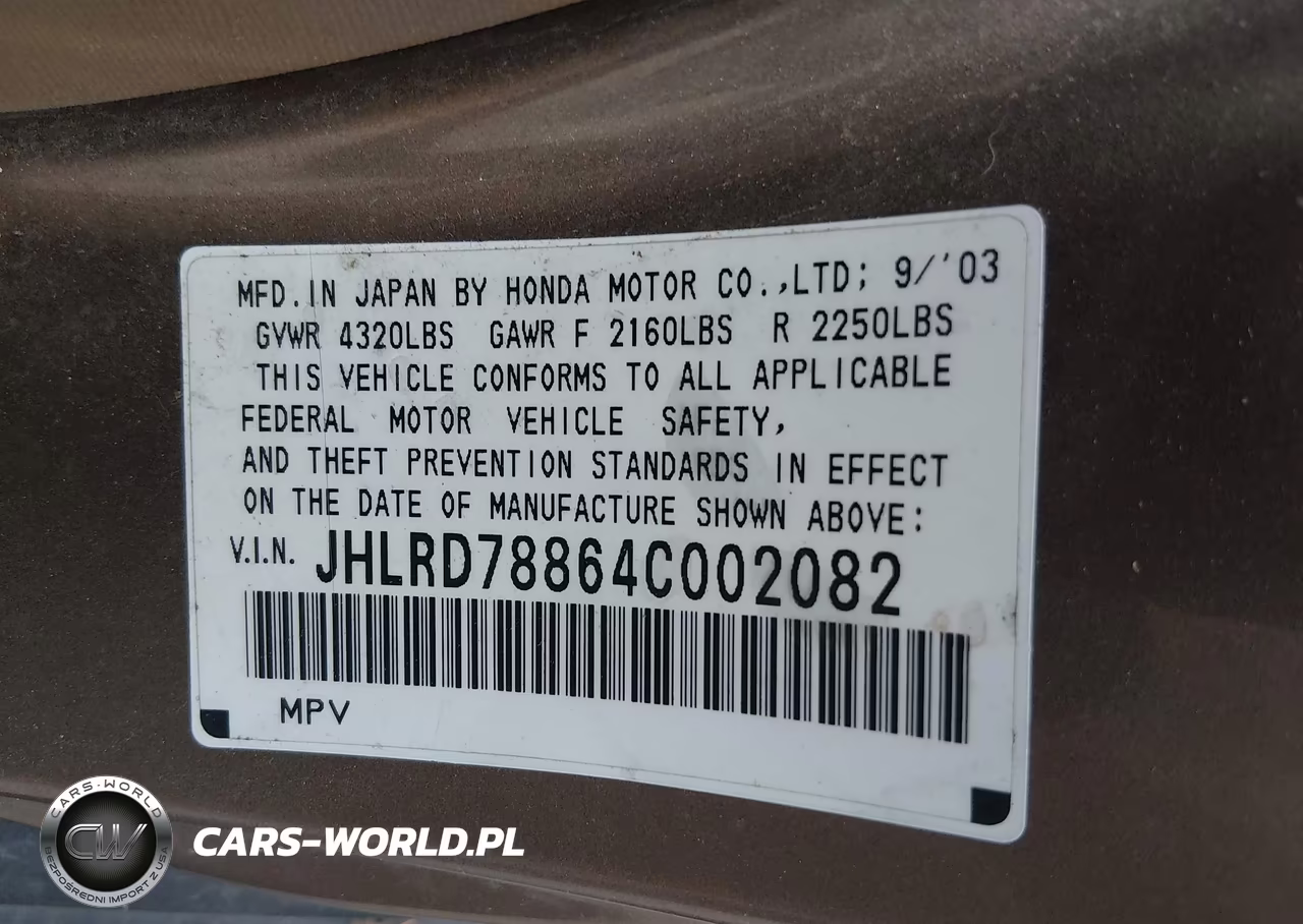 2004 Honda Cr-V Ex VIN:JHLRD78864C002082 - 9