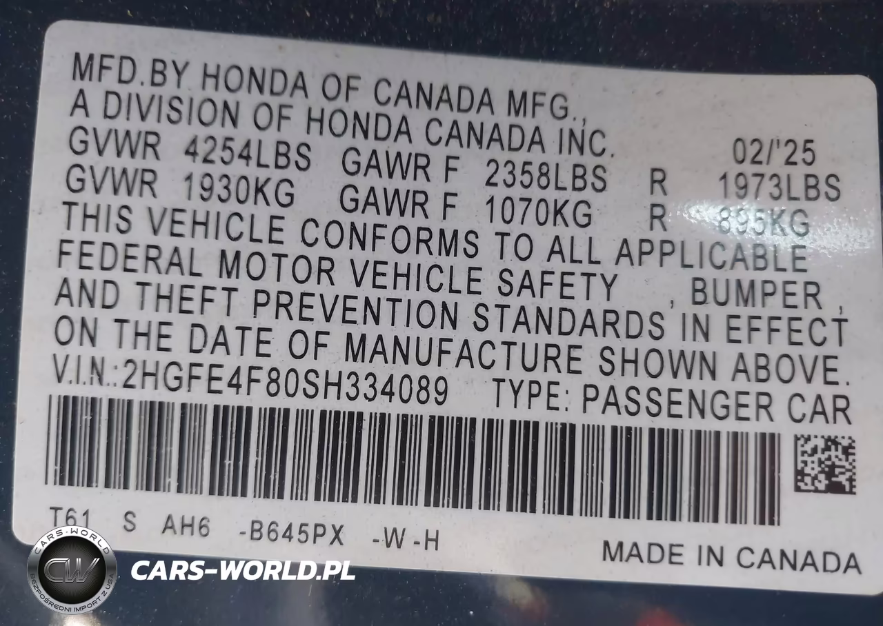 2025 Honda Civic Hybrid Sport-Sport Touring VIN:2HGFE4F80SH334089 - 9