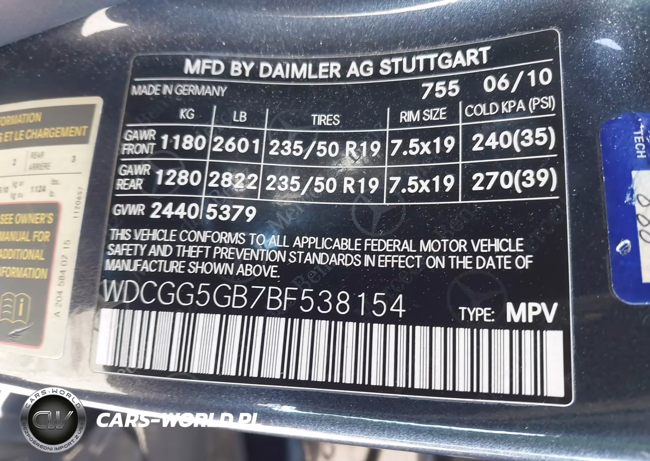 2011 Mercedes-Benz Glk 350 VIN:WDCGG5GB7BF538154 - 9
