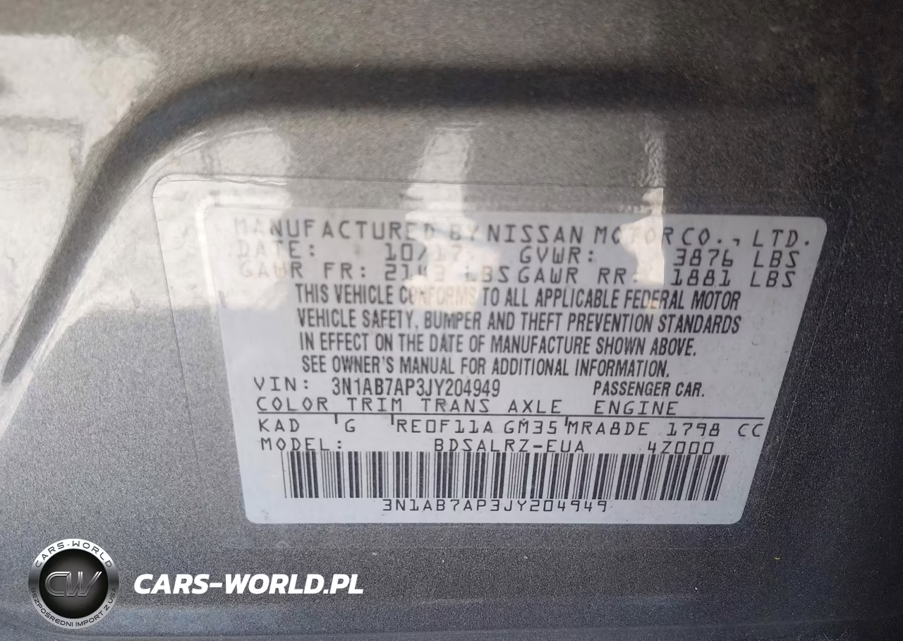 2018 Nissan Sentra Sr VIN:3N1AB7AP3JY204949 - 9