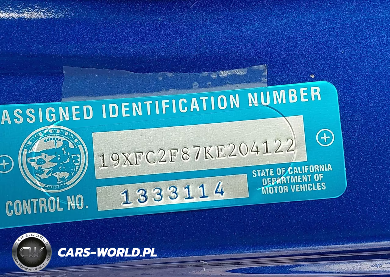 2019 Honda Civic Sport VIN:19XFC2F87KE204122 - 9