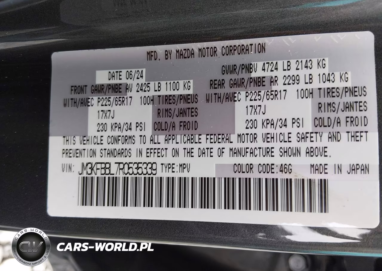 2024 Mazda Cx-5 2.5 S Select VIN:JM3KFBBL7R0535339 - 9