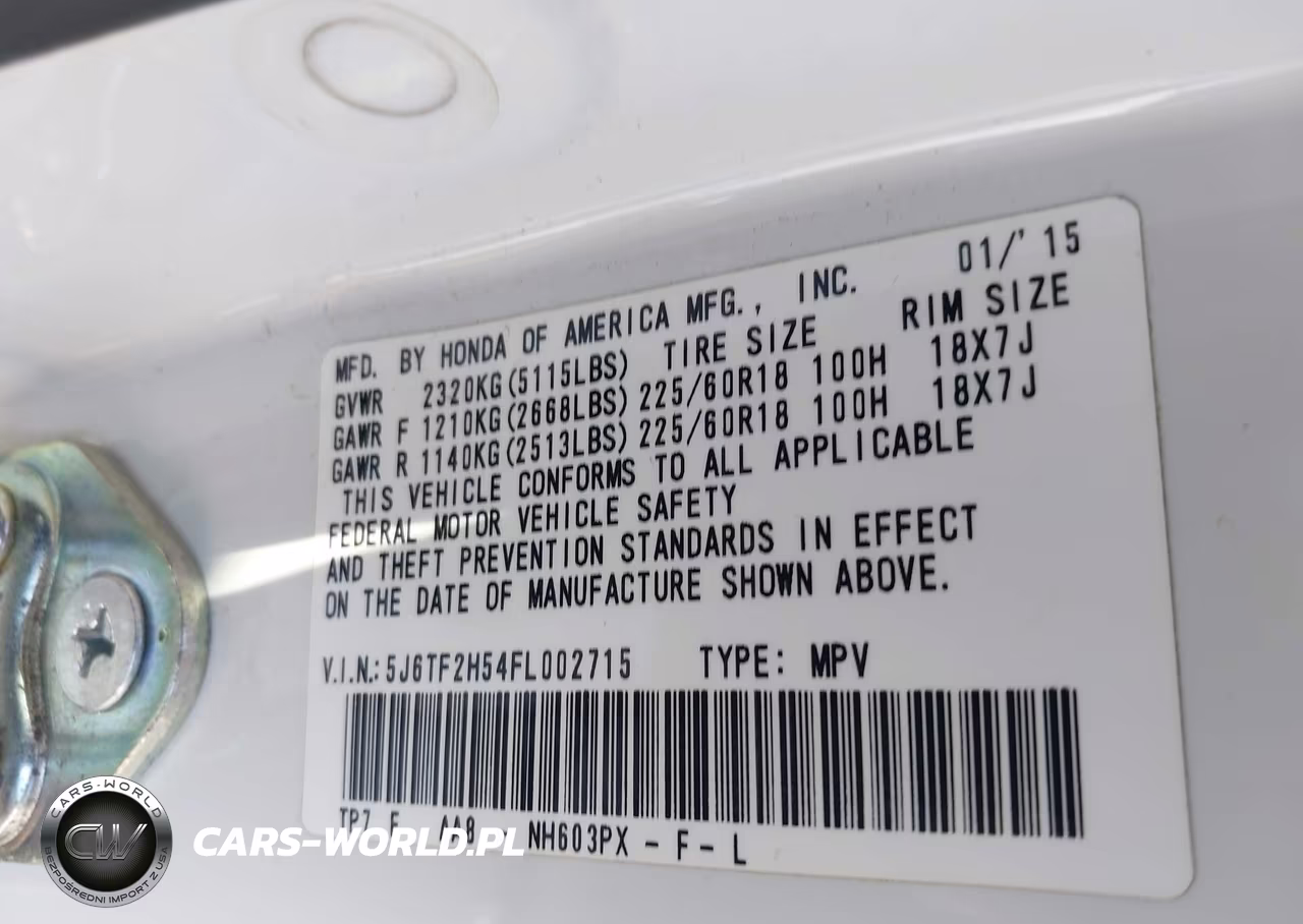 2015 Honda Crosstour Ex-L V6 VIN:5J6TF2H54FL002715 - 9