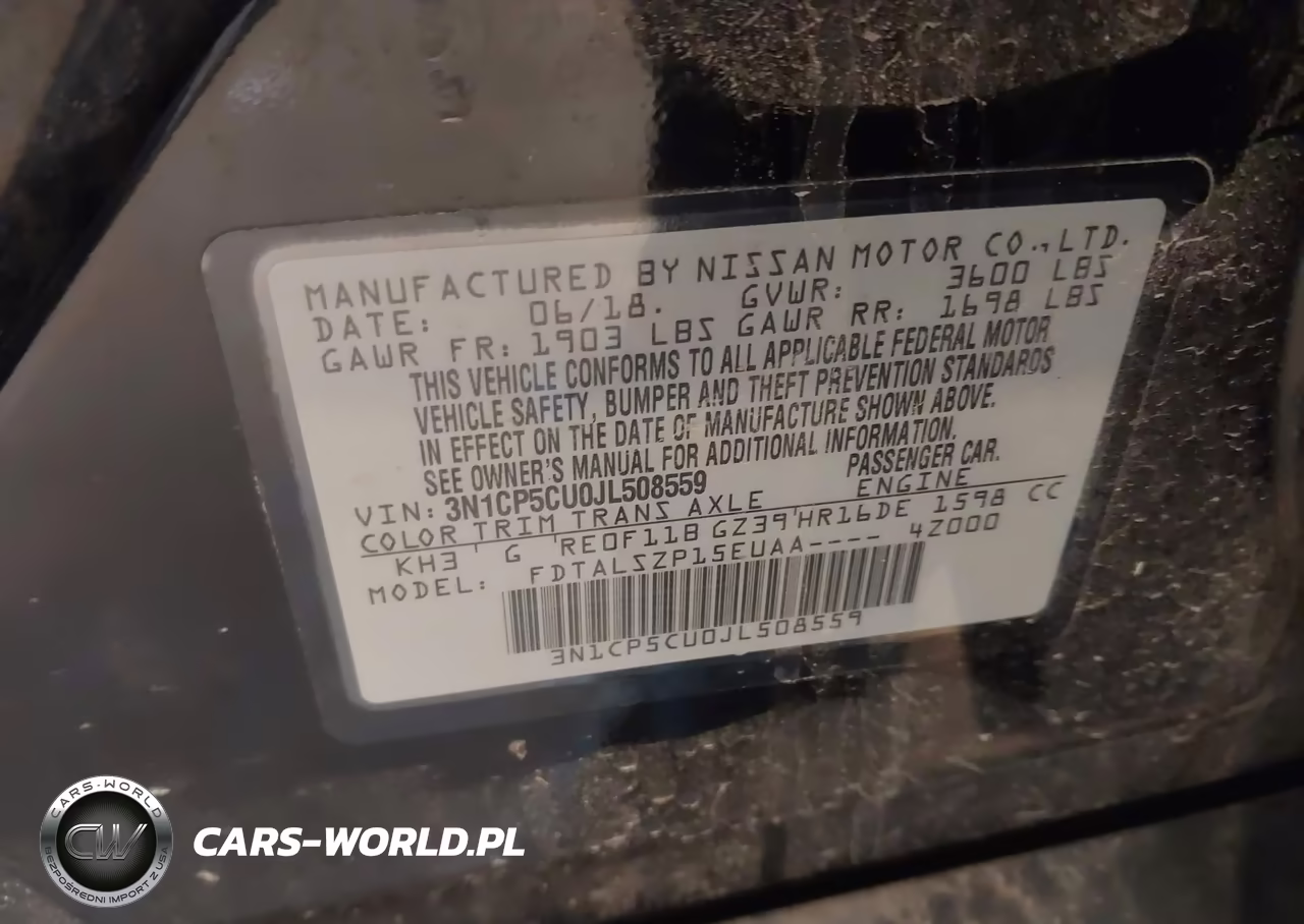 2018 Nissan Kicks Sv VIN:3N1CP5CU0JL508559 - 9