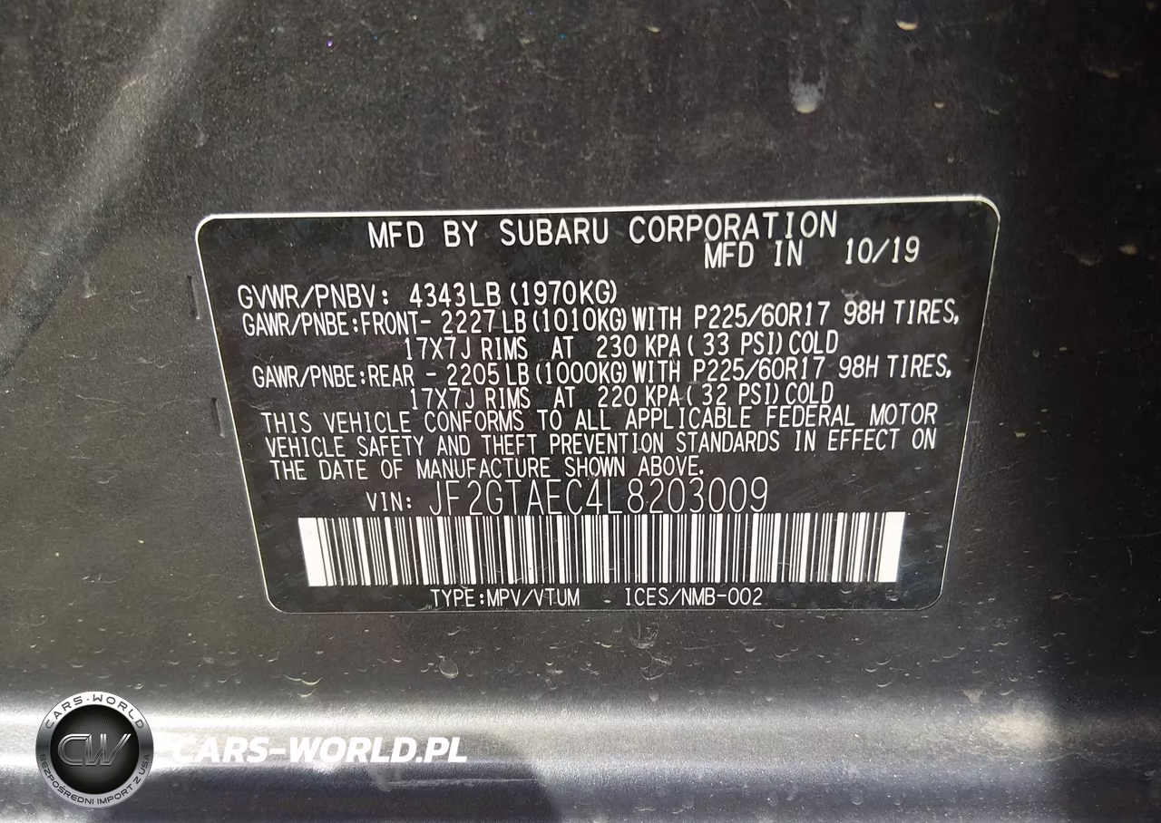 2020 Subaru Crosstrek Premium VIN:JF2GTAEC4L8203009 - 9