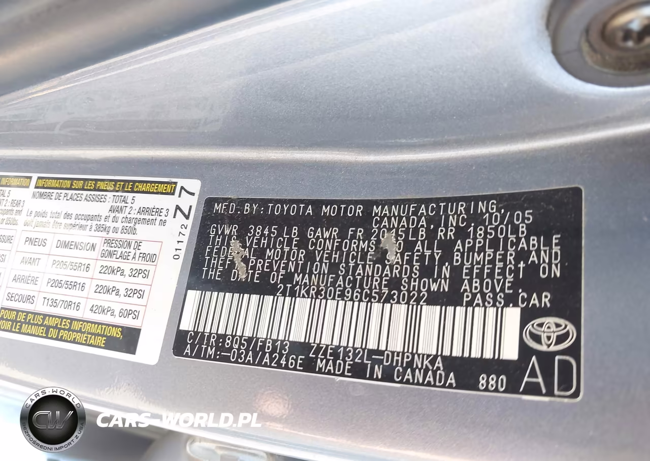 2006 Toyota Matrix Xr VIN:2T1KR30E96C573022 - 9