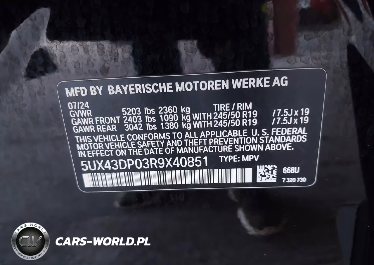 2024 BMW X3 Sdrive30I VIN:5UX43DP03R9X40851 - 9