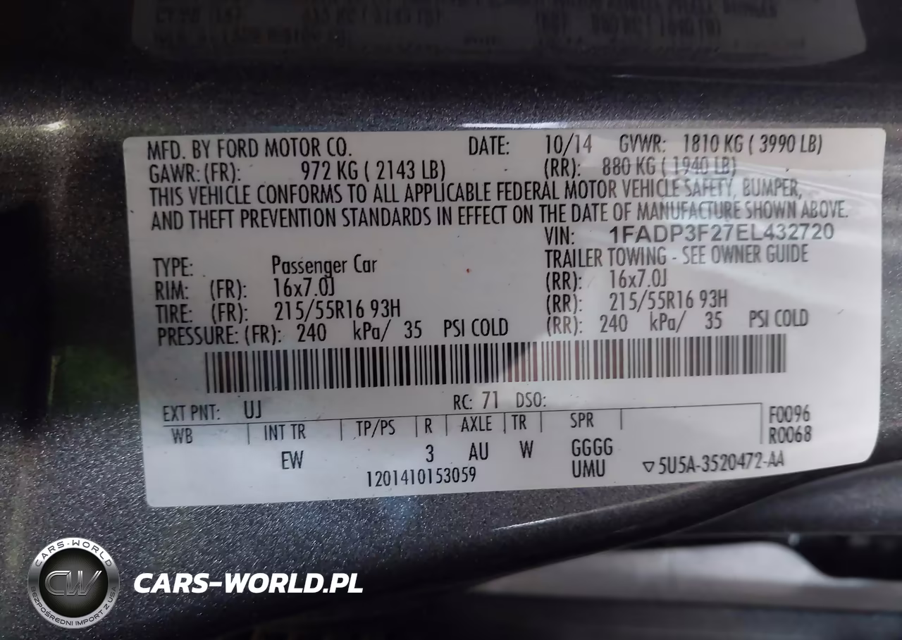 2014 Ford Focus Se VIN:1FADP3F27EL432720 - 9