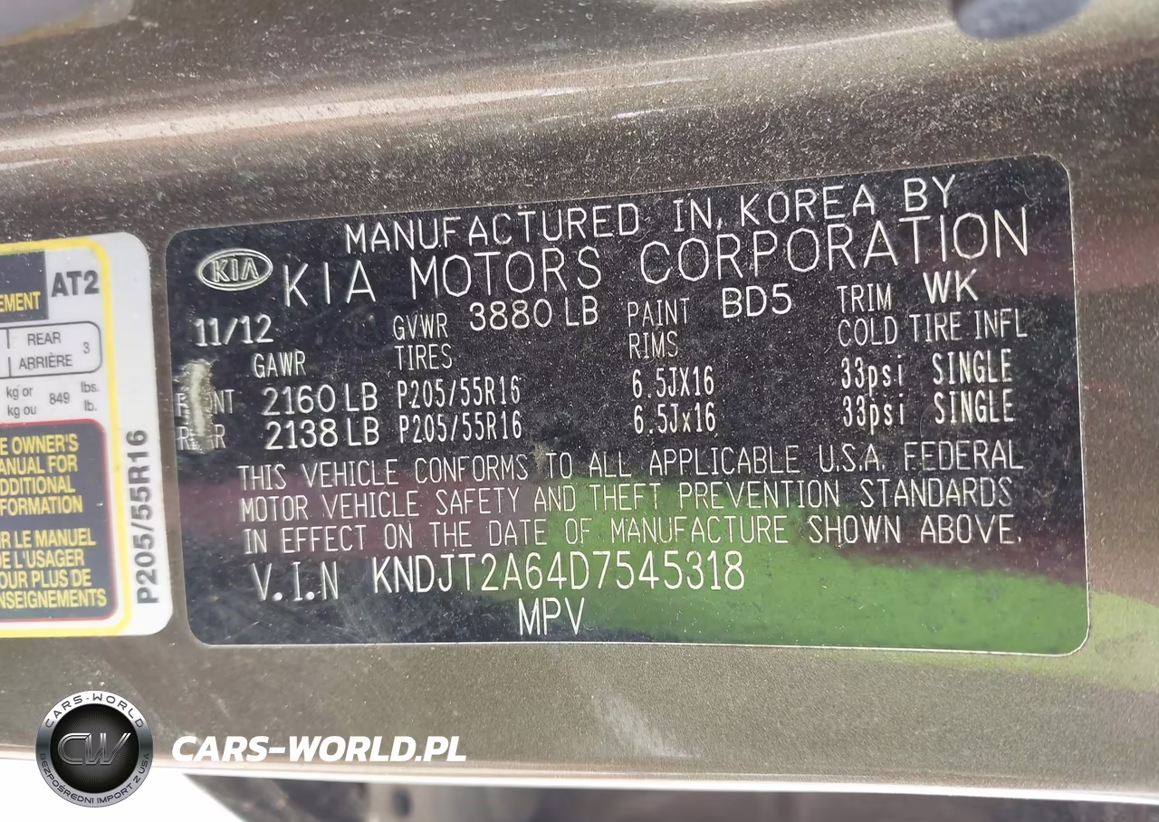 2013 Kia Soul + VIN:KNDJT2A64D7545318 - 9