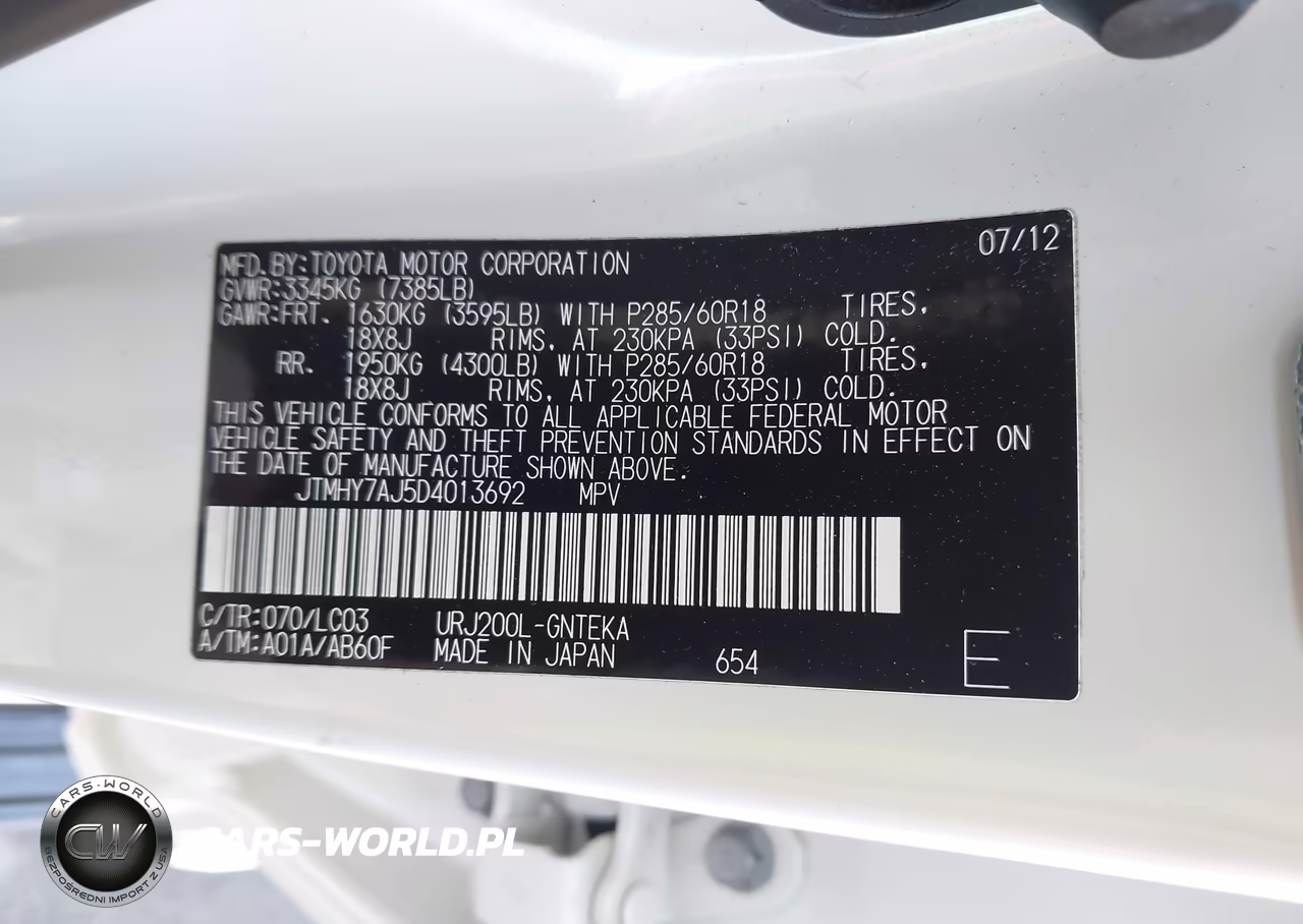 2013 Toyota Land Cruiser V8 VIN:JTMHY7AJ5D4013692 - 9