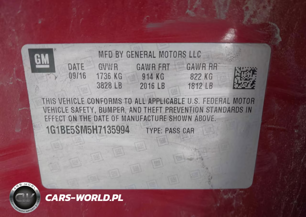 2017 Chevrolet Cruze Lt Auto VIN:1G1BE5SM5H7135994 - 9