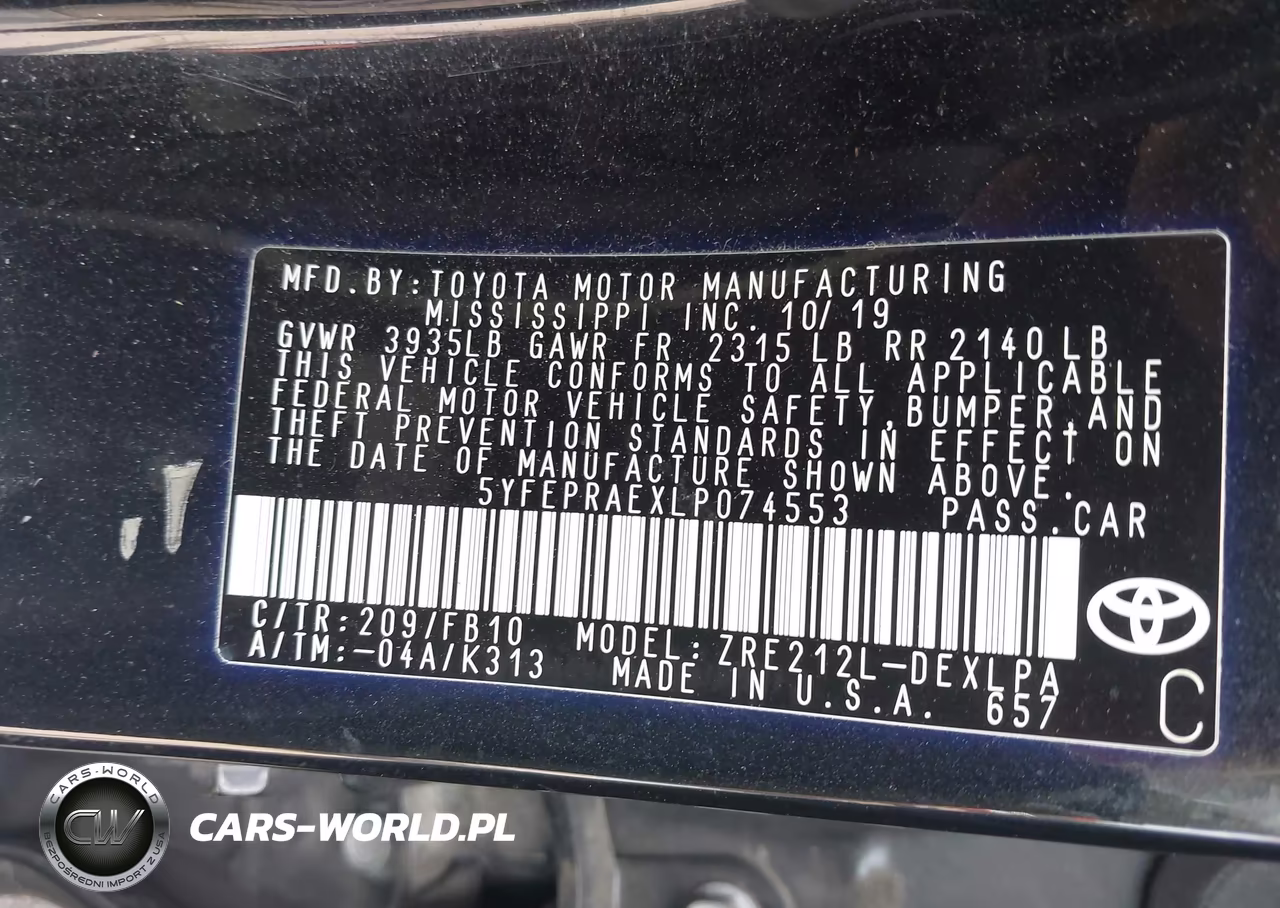 2020 Toyota Corolla Le VIN:5YFEPRAEXLP074553 - 9