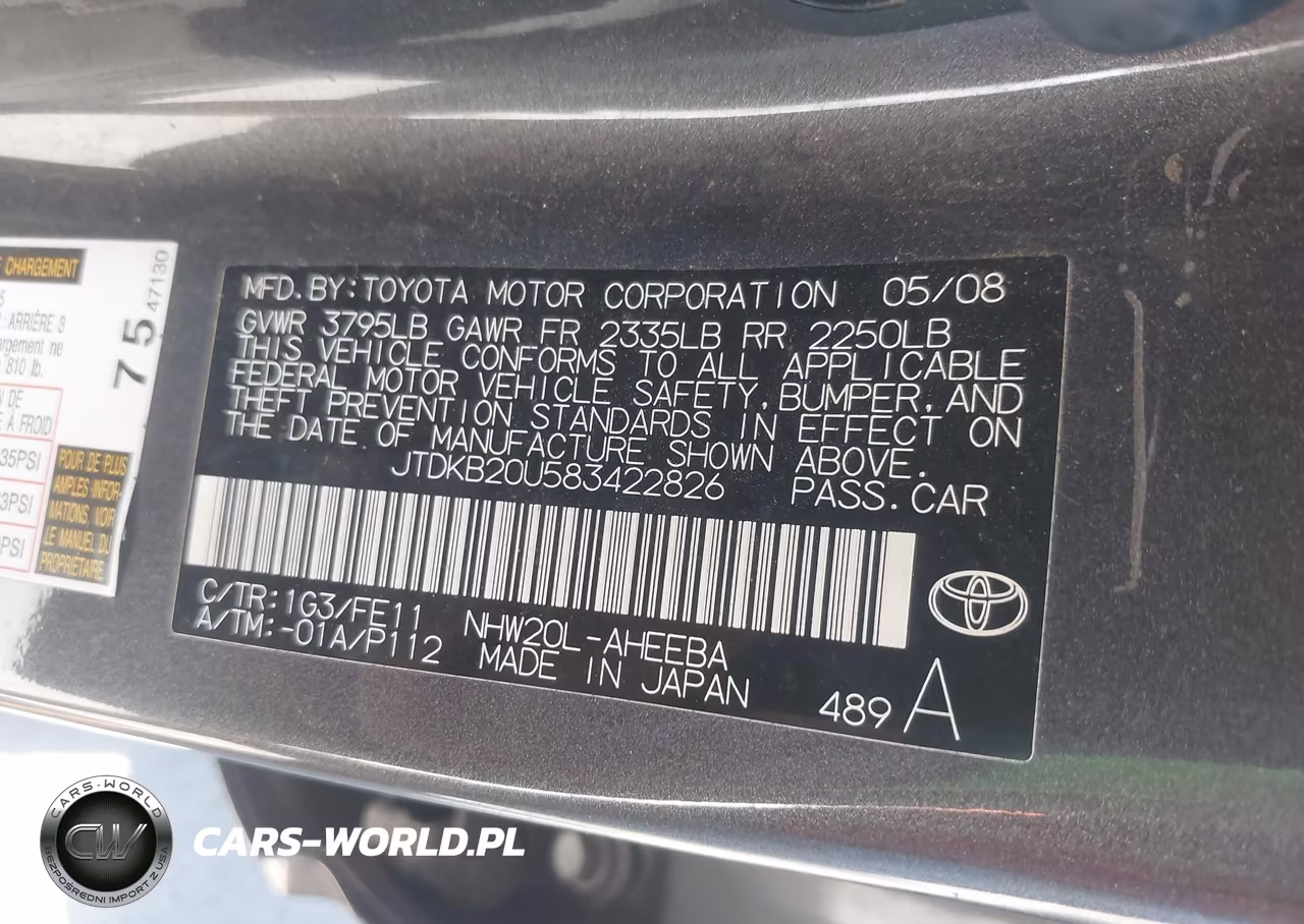 2008 Toyota Prius VIN:JTDKB20U583422826 - 9