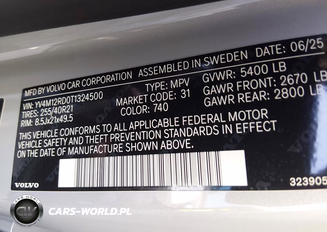 2026 Volvo Xc60 B5 Ultra Black Edition VIN:YV4M12RD0T1324500 - 9