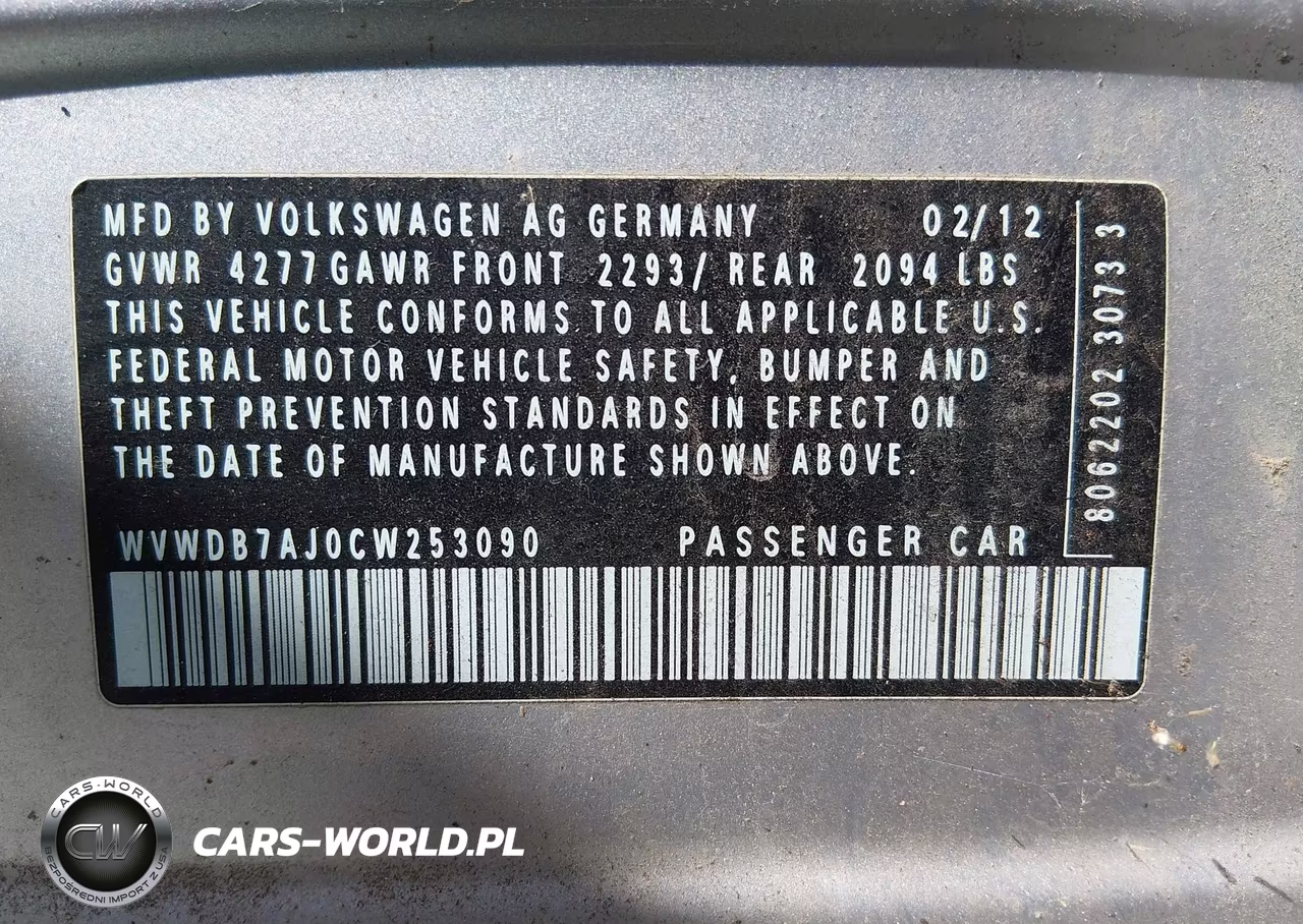 2012 Volkswagen Golf 2.5L 4-Door VIN:WVWDB7AJ0CW253090 - 9