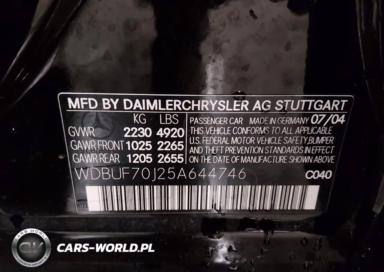 2005 Mercedes-Benz E 500 VIN:WDBUF70J25A644746 - 9