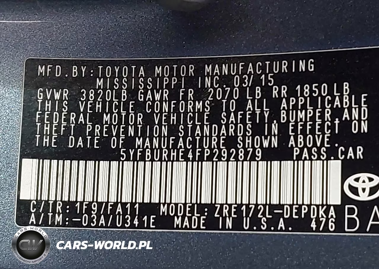 2015 Toyota Corolla L VIN:5YFBURHE4FP292879 - 9