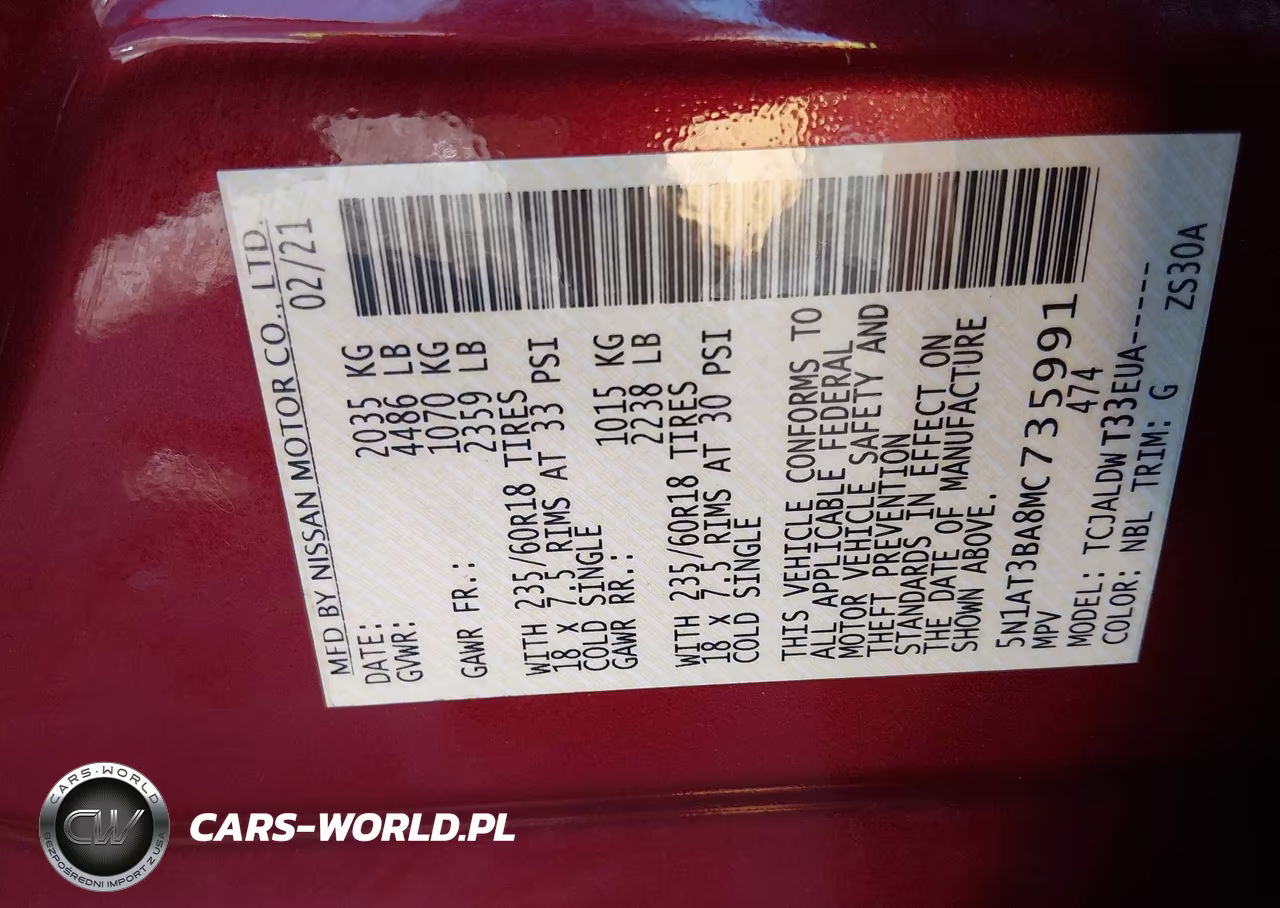 2021 Nissan Rogue Sv Fwd VIN:5N1AT3BA8MC735991 - 9