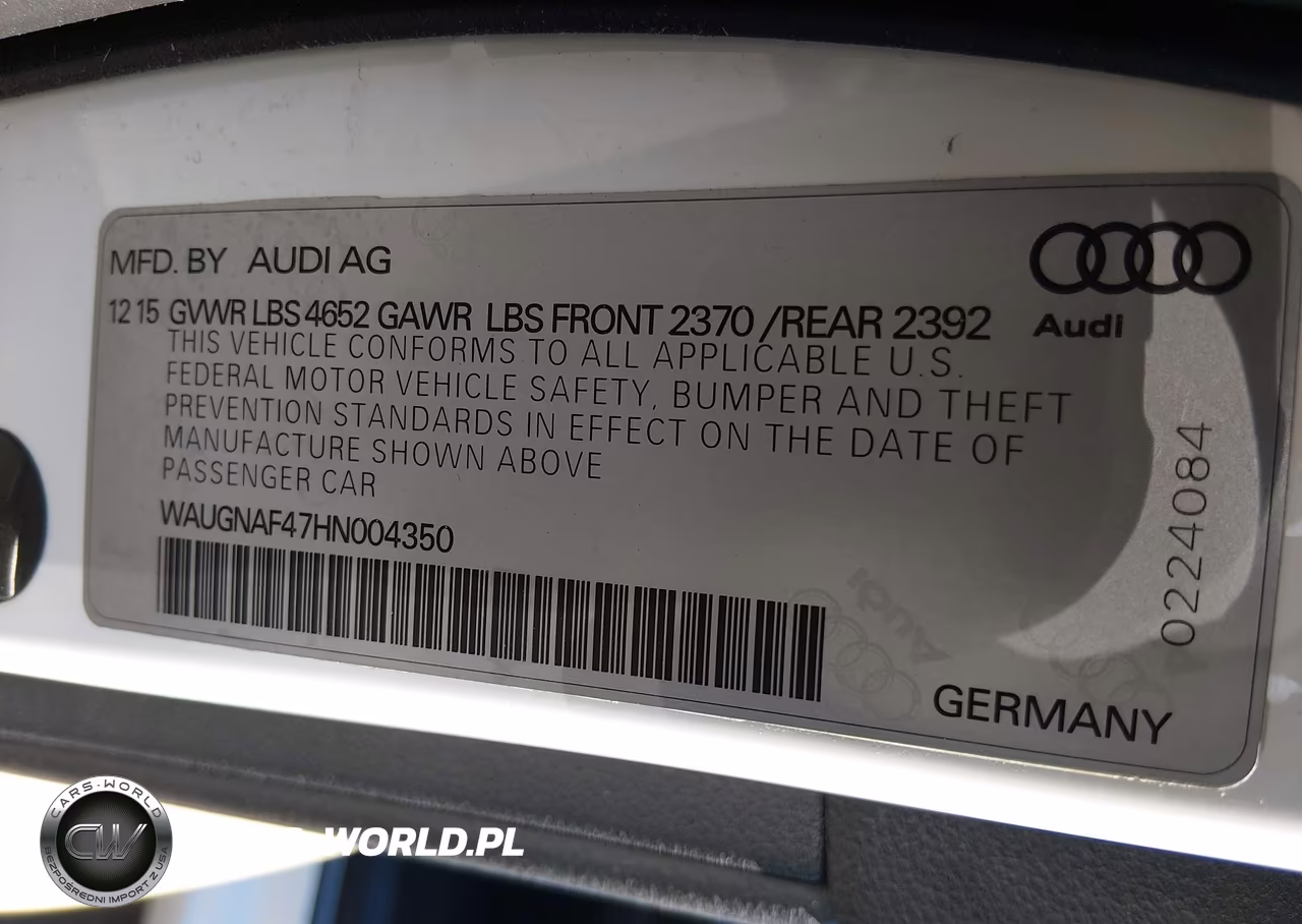 2017 Audi A4 2.0T Premium VIN:WAUGNAF47HN004350 - 9