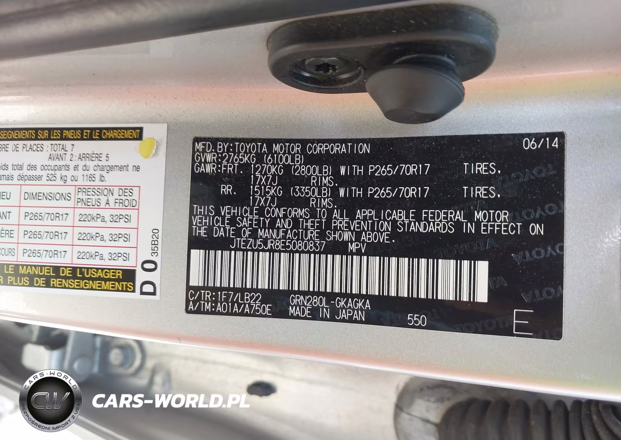 2014 Toyota 4Runner Sr5 Premium VIN:JTEZU5JR8E5080837 - 9