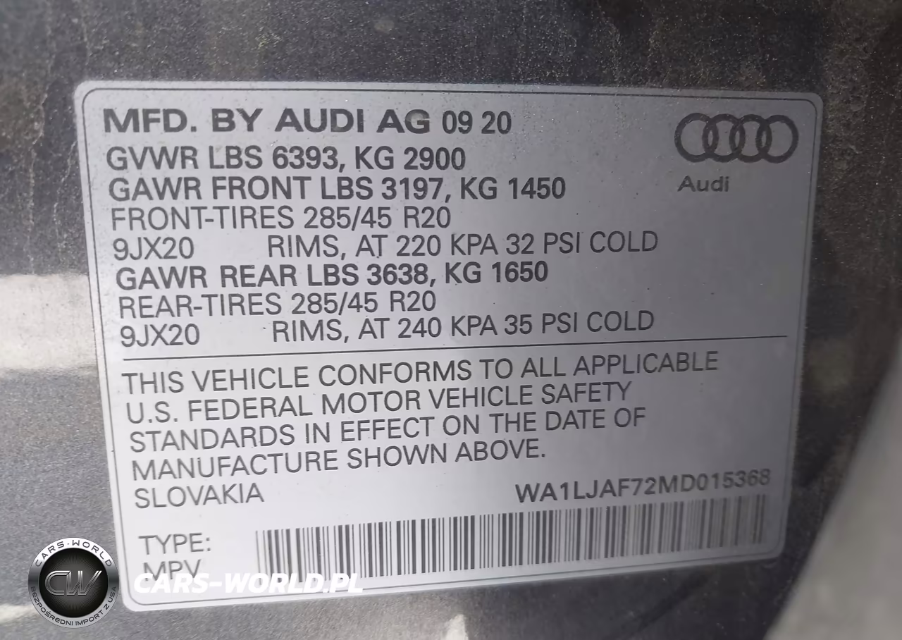 2021 Audi Q7 Premium Plus 45 Tfsi Quattro Tiptronic VIN:WA1LJAF72MD015368 - 9
