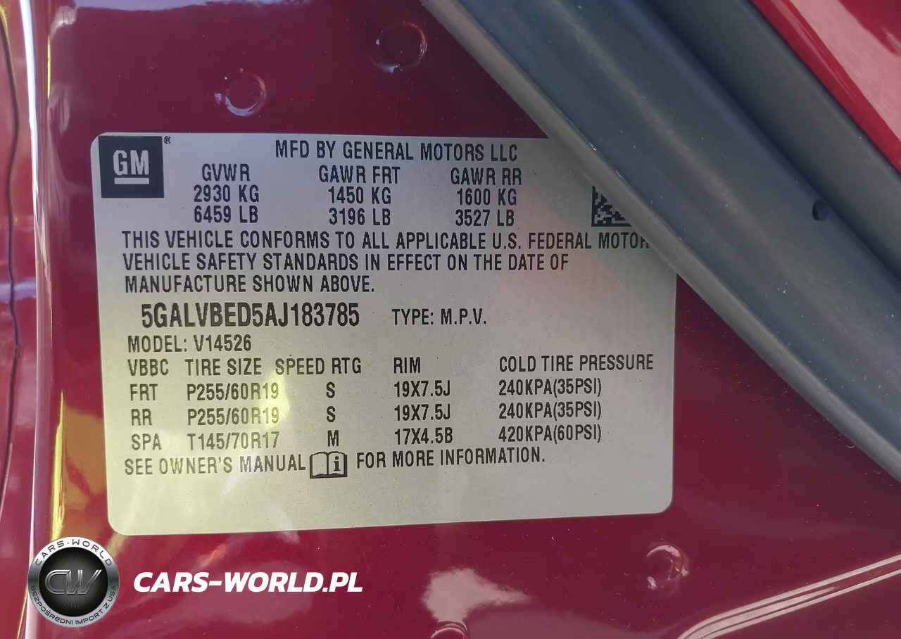 2010 Buick Enclave 1Xl VIN:5GALVBED5AJ183785 - 9