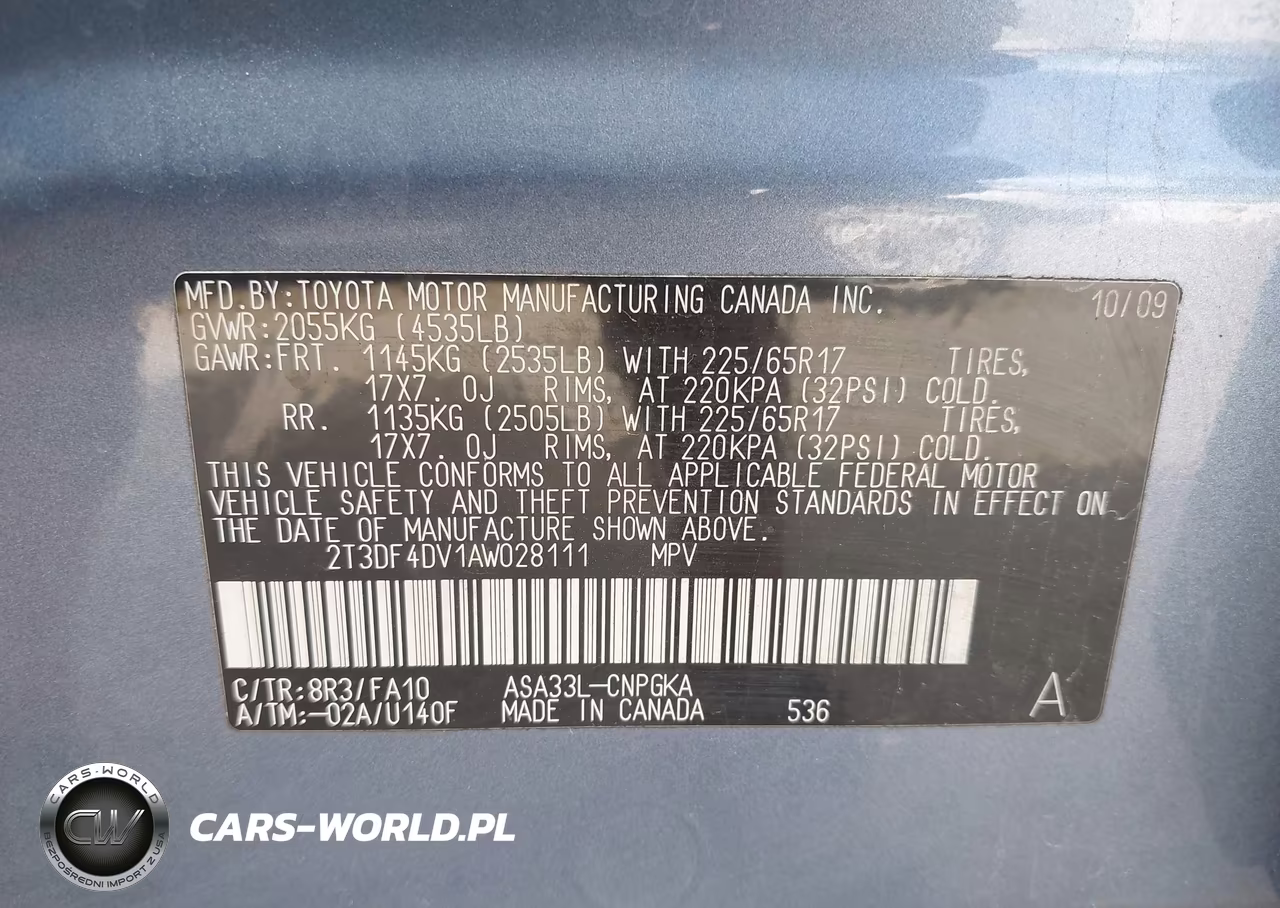 2010 Toyota Rav4 Limited VIN:2T3DF4DV1AW028111 - 9