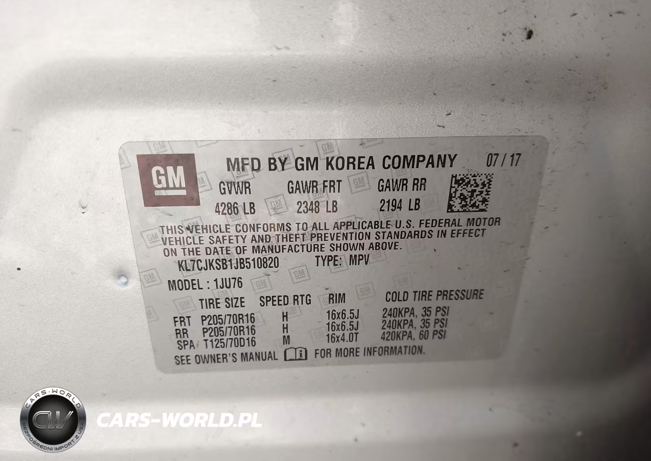2018 Chevrolet Trax Ls VIN:KL7CJKSB1JB510820 - 9