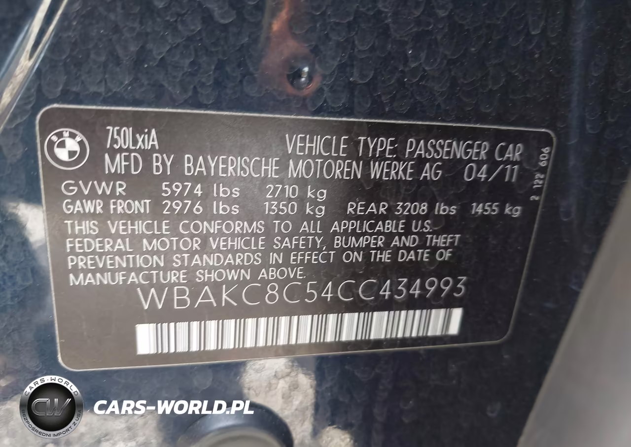 2012 BMW 750Li xDrive VIN:WBAKC8C54CC434993 - 9