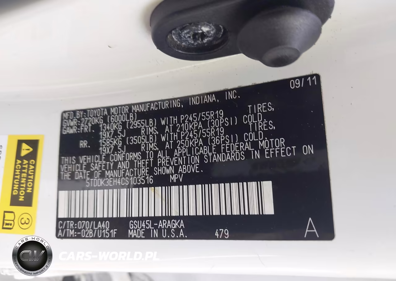 2012 Toyota Highlander Limited V6 VIN:5TDDK3EH4CS103516 - 9