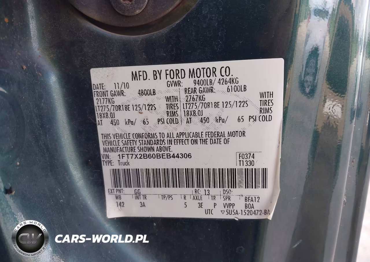 2011 Ford F-250 Xlt VIN:1FT7X2B60BEB44306 - 9