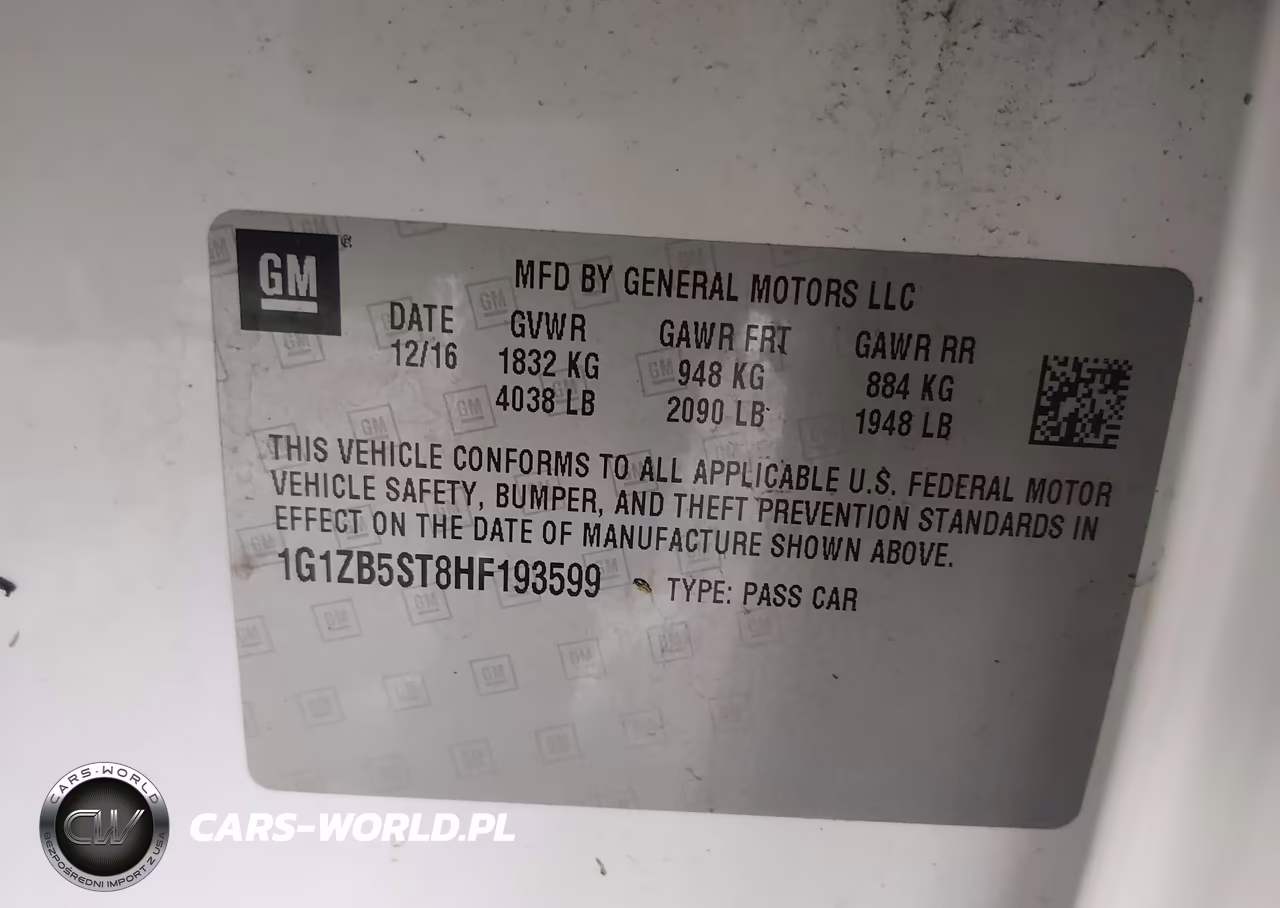 2017 Chevrolet Malibu Ls VIN:1G1ZB5ST8HF193599 - 9