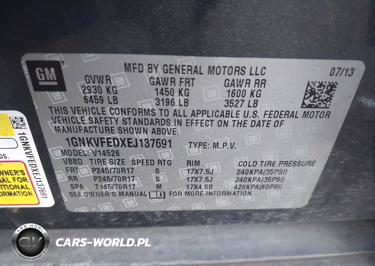 2014 Chevrolet Traverse Ls VIN:1GNKVFEDXEJ137691 - 9