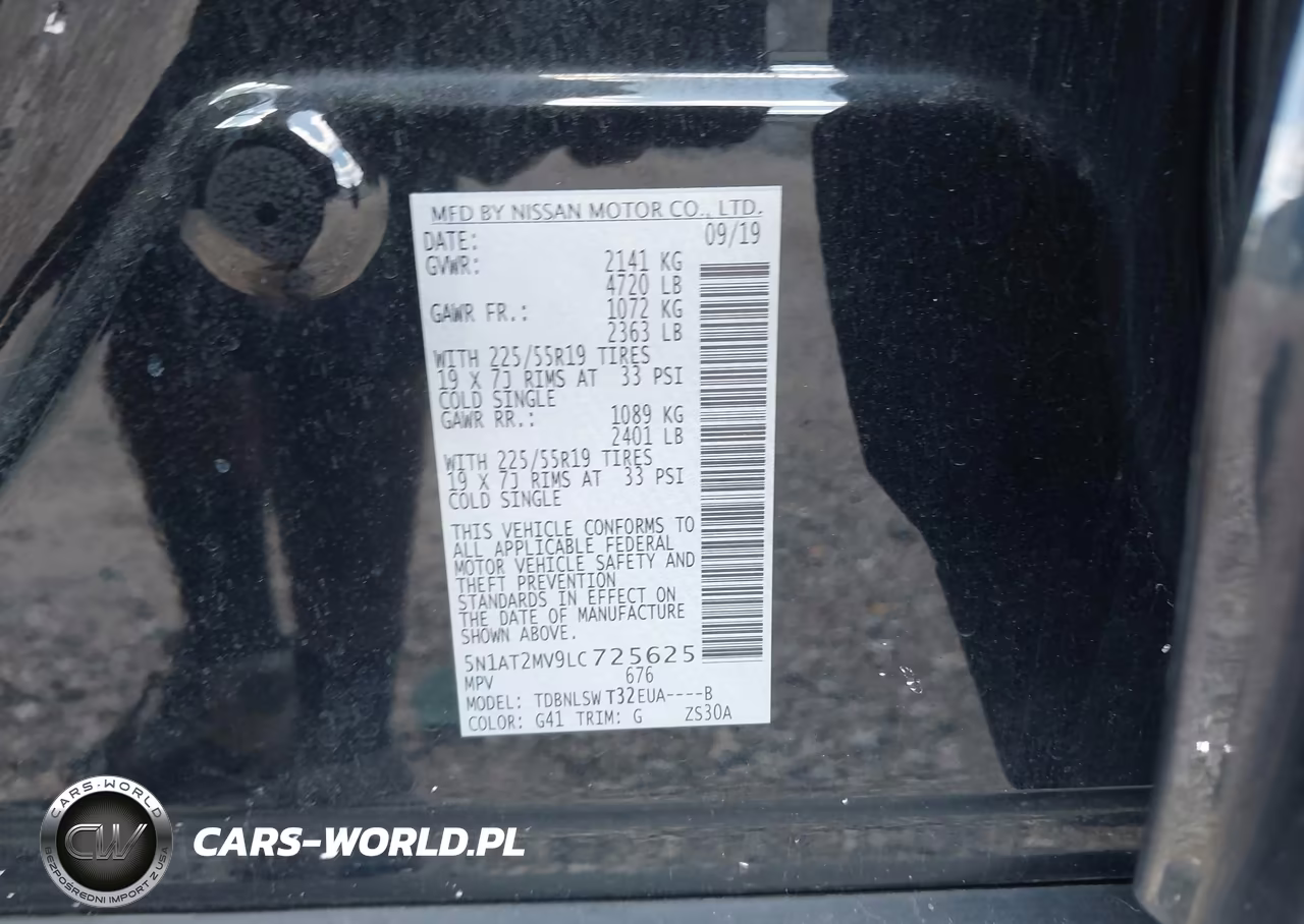 2020 Nissan Rogue Sl Intelligent Awd VIN:5N1AT2MV9LC725625 - 9