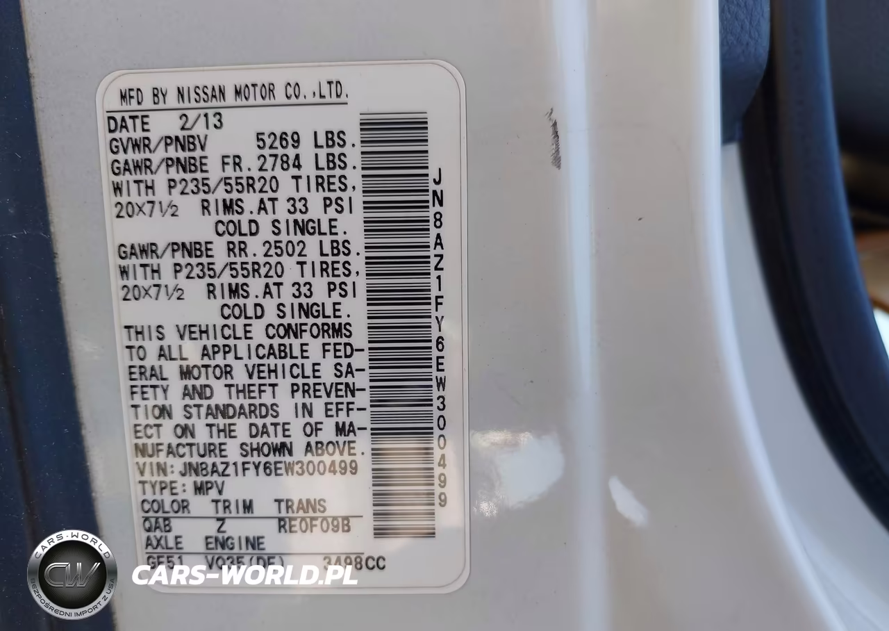 2014 Nissan Murano Crosscabriolet VIN:JN8AZ1FY6EW300499 - 9
