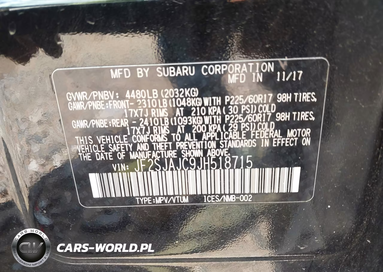 2018 Subaru Forester 2.5I Limited VIN:JF2SJAJC9JH518715 - 9