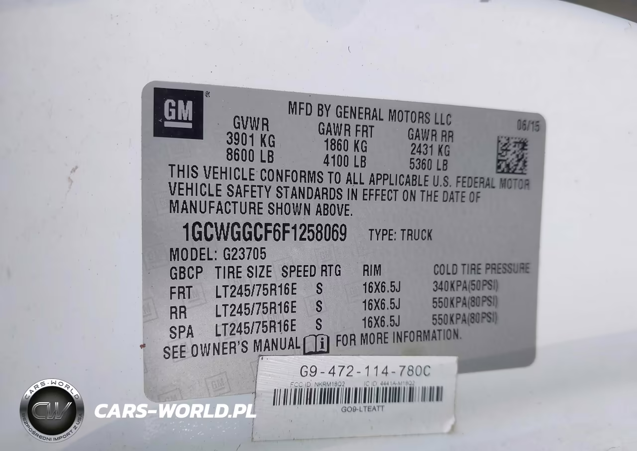 2015 Chevrolet Express 2500 Work Van VIN:1GCWGGCF6F1258069 - 9