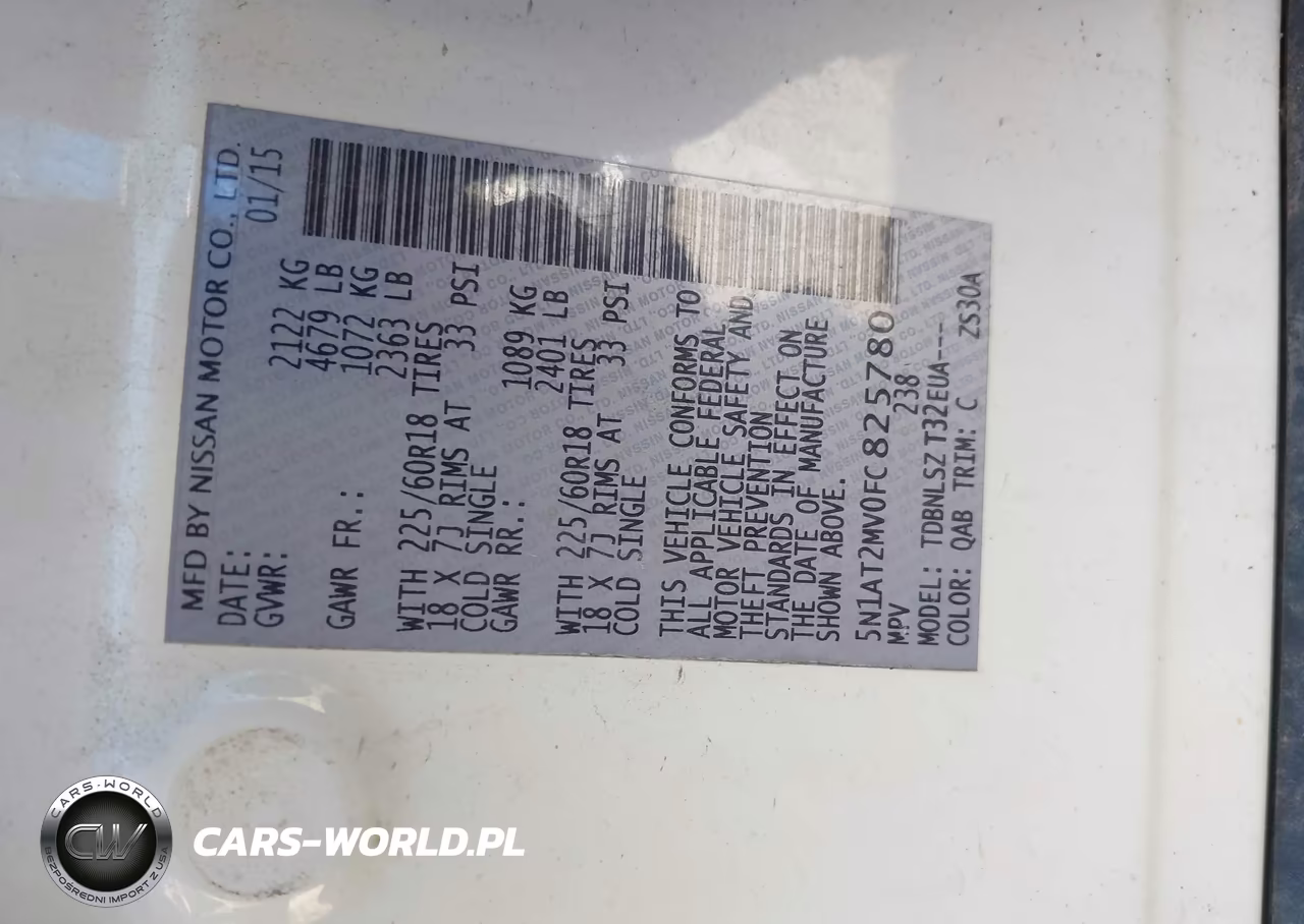 2015 Nissan Rogue Sl VIN:5N1AT2MV0FC825780 - 9