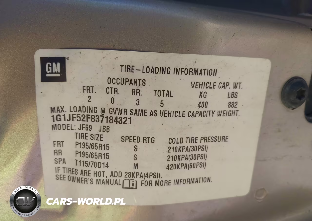 2003 Chevrolet Cavalier Ls VIN:1G1JF52F837184321 - 9