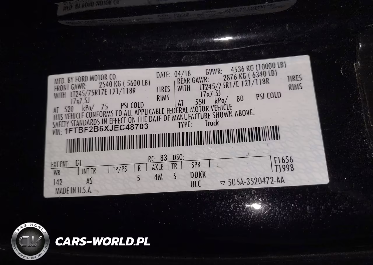 2018 Ford F-250 Xl VIN:1FTBF2B6XJEC48703 - 9