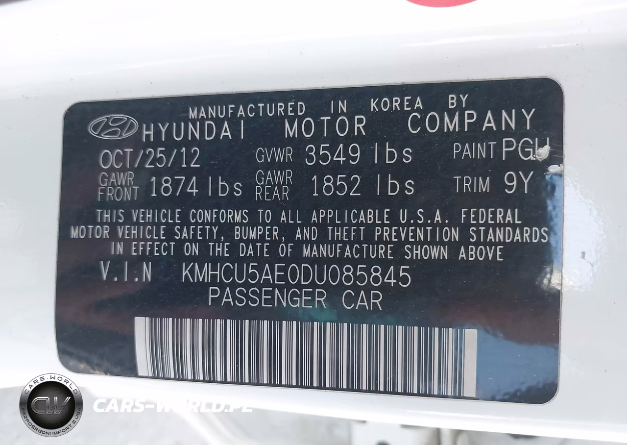 2013 Hyundai Accent Se VIN:KMHCU5AE0DU085845 - 9