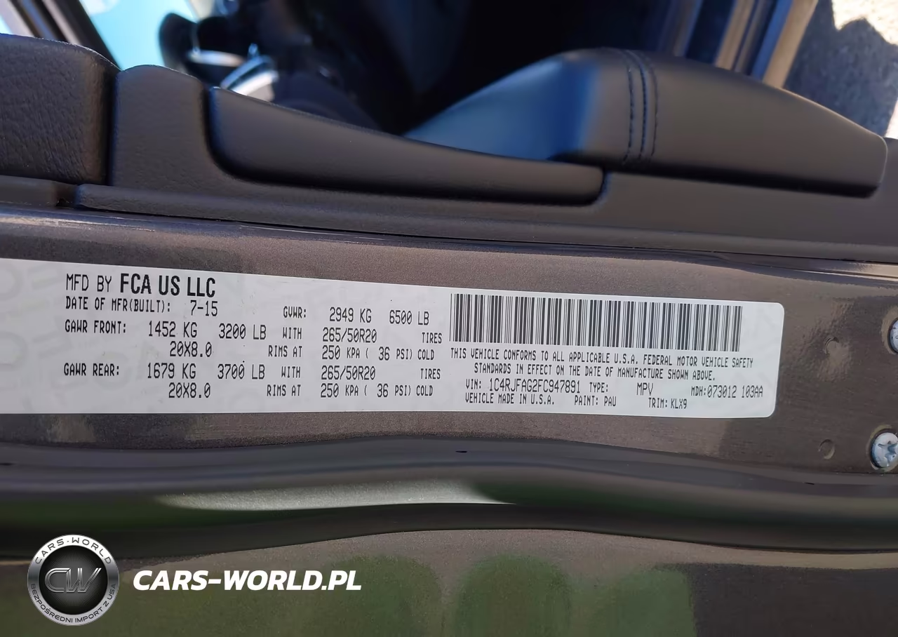2015 Jeep Grand Cherokee Altitude VIN:1C4RJFAG2FC947891 - 9