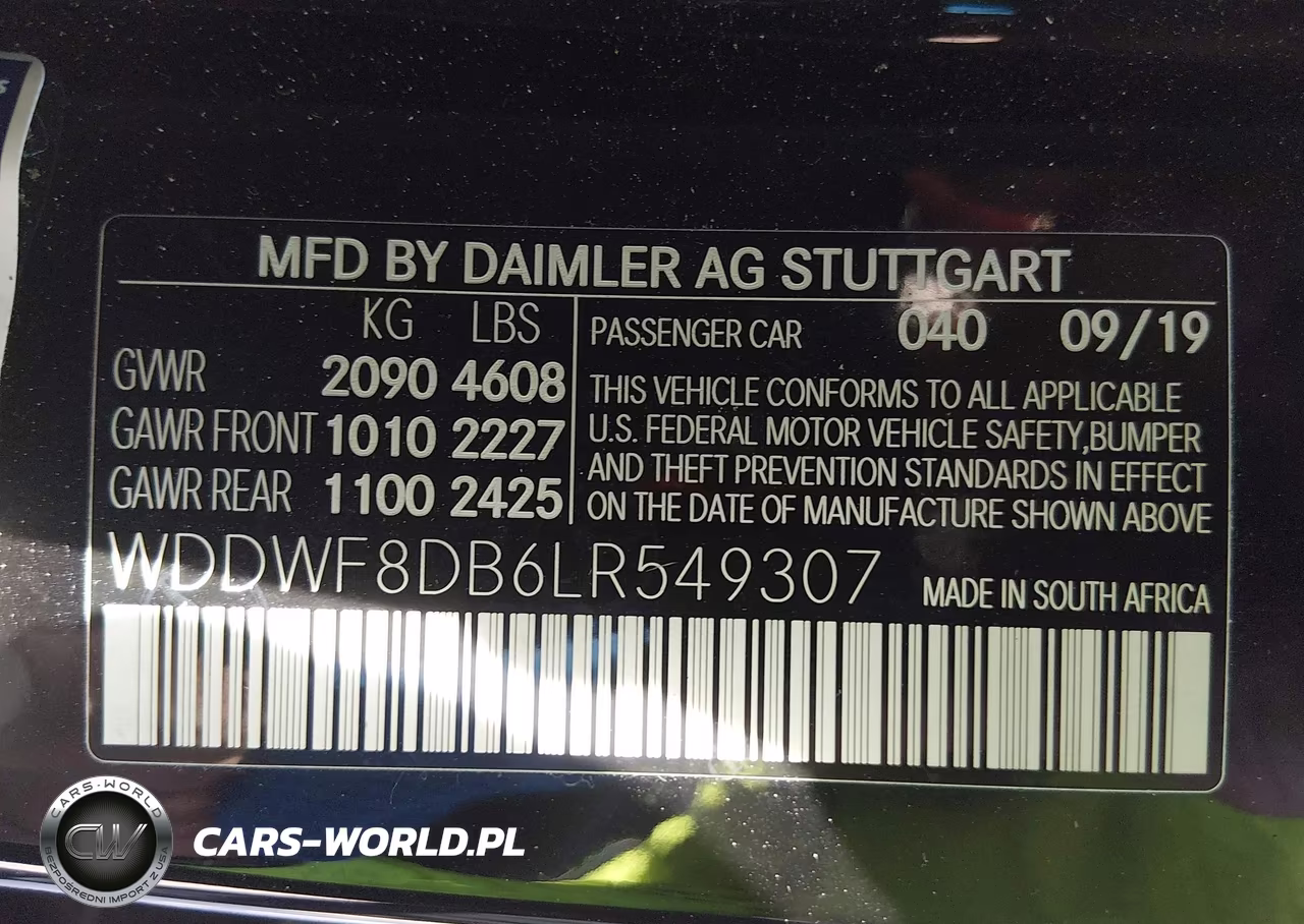 2020 Mercedes-Benz C 300 VIN:WDDWF8DB6LR549307 - 9