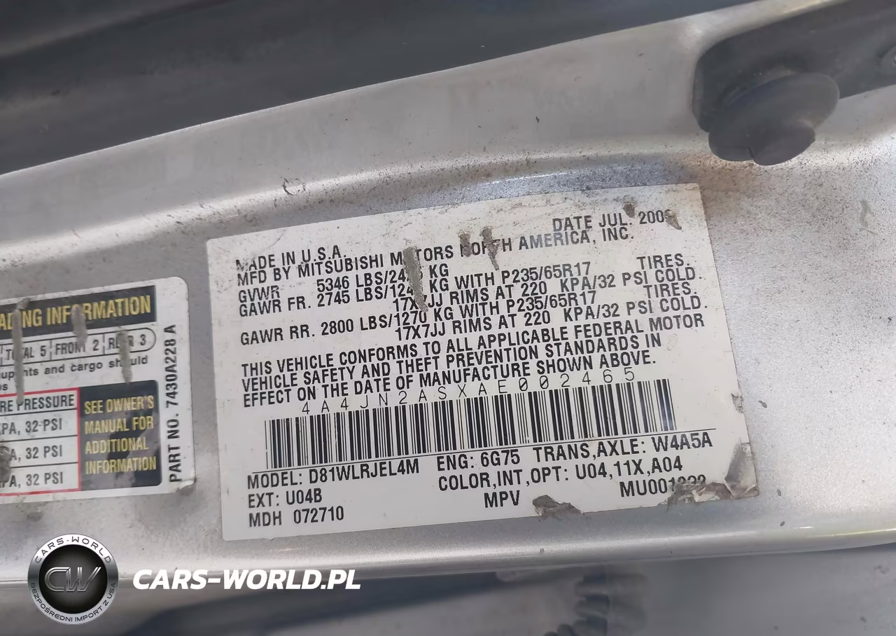 2010 Mitsubishi Endeavor VIN:4A4JN2ASXAE002465 - 9