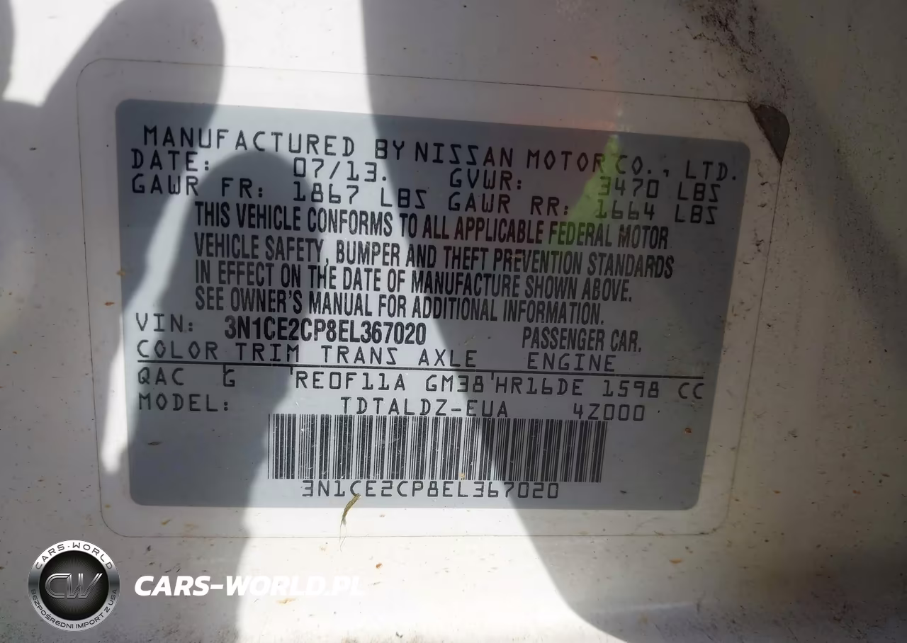 2014 Nissan Versa Note Sv VIN:3N1CE2CP8EL367020 - 9