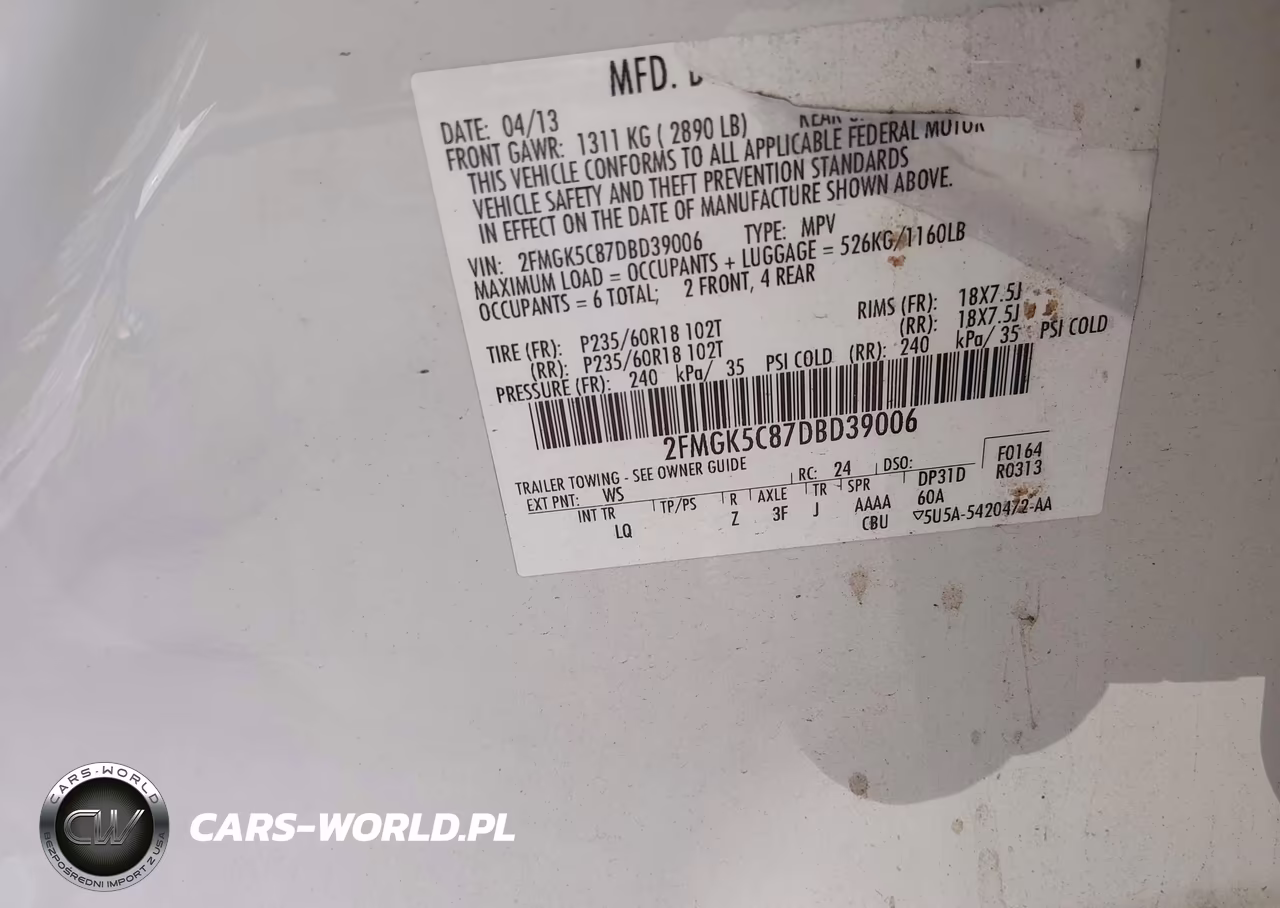 2013 Ford Flex Sel VIN:2FMGK5C87DBD39006 - 9